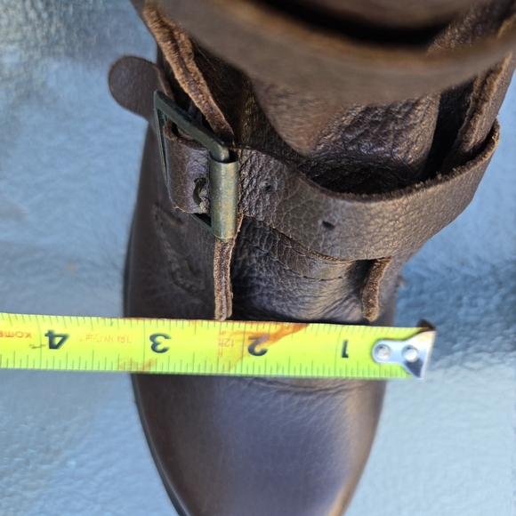 Steve Madden Banddit Sz 7 Leather Brown Moto Buckle Boots quilted Women - Picture 14 of 16